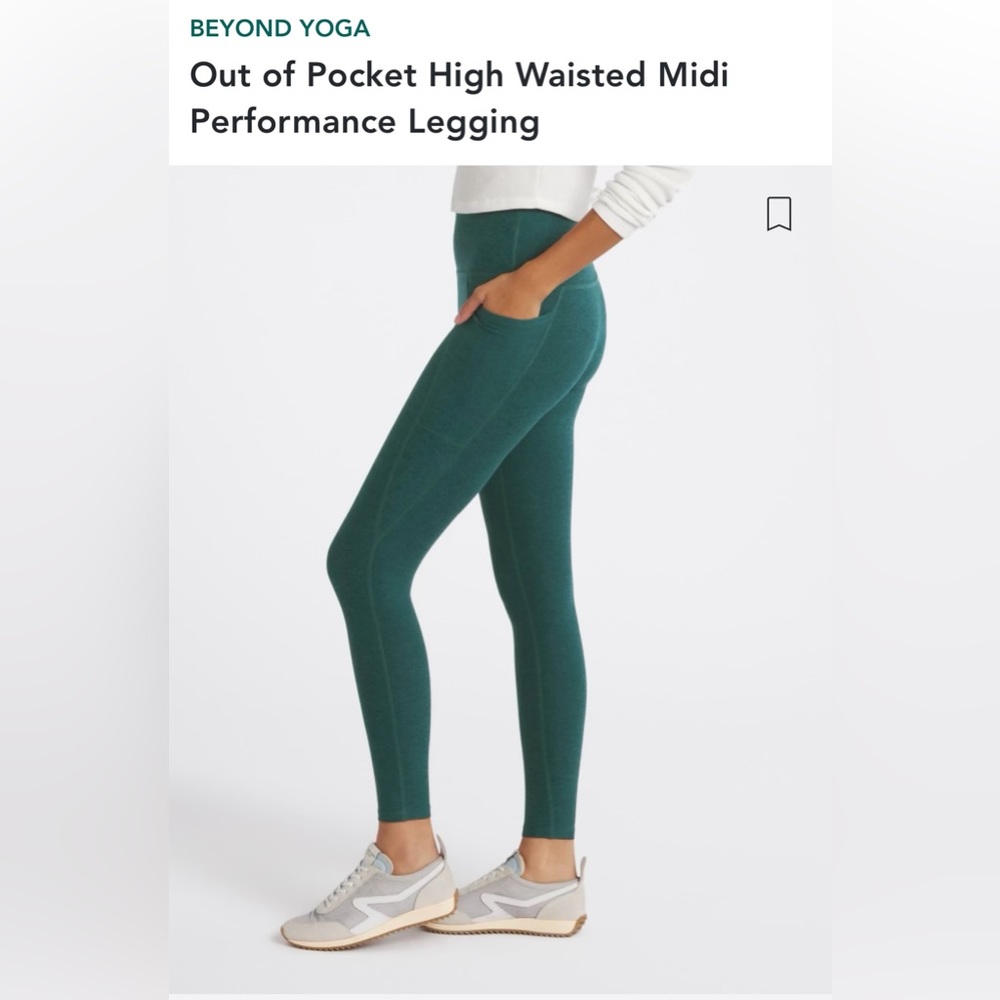 High Waisted Beyond Yoga Dark Green Leggings